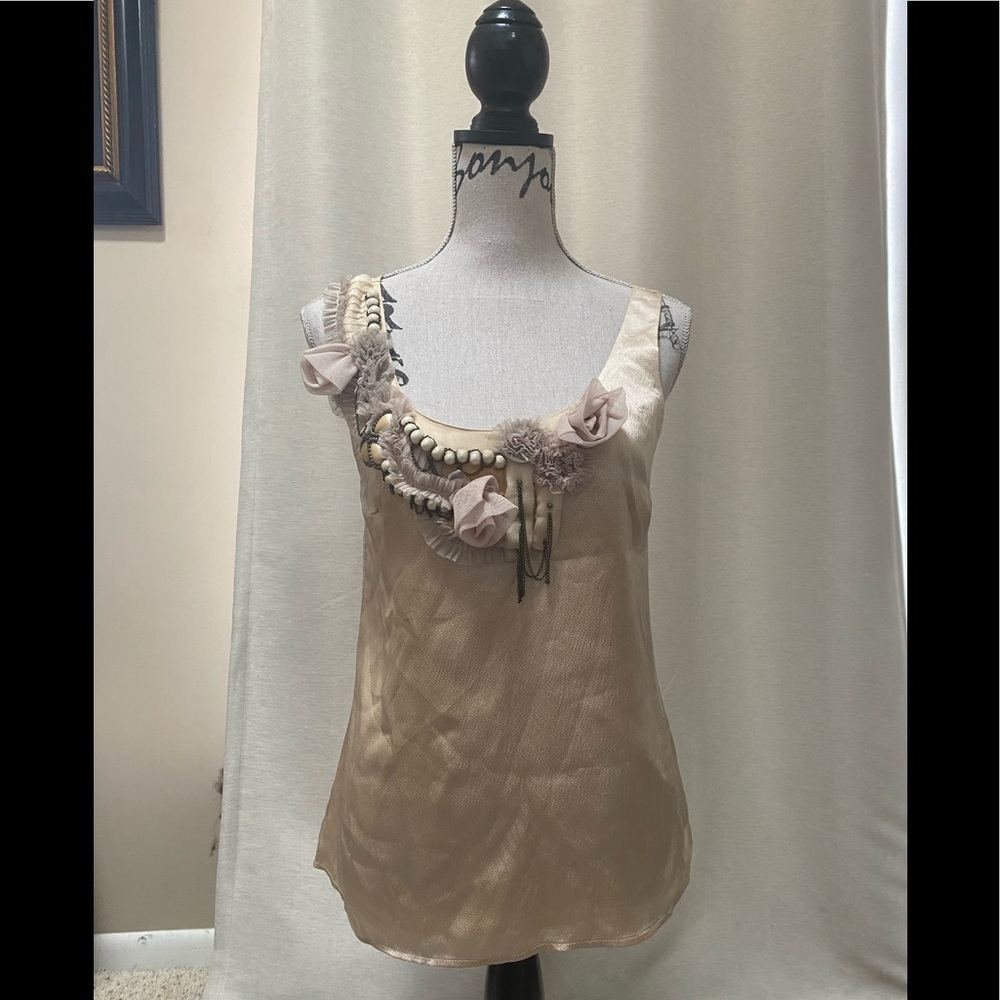 Anthropologie CLC Embellished Silk Tank
